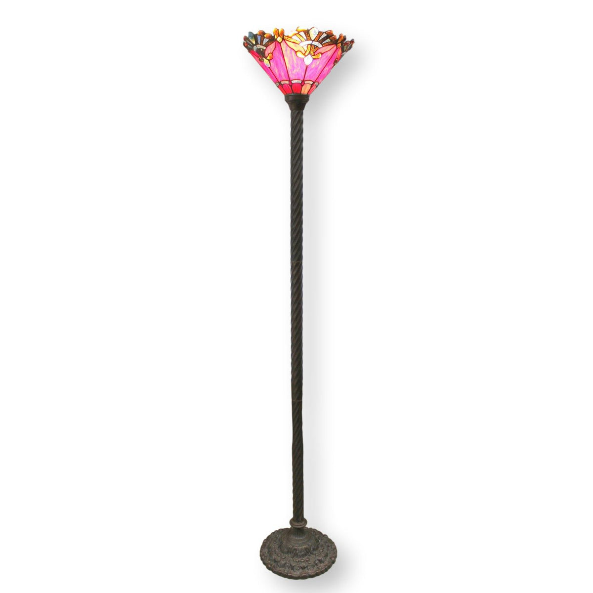 Leaded Glass Uplight Floor Lamp