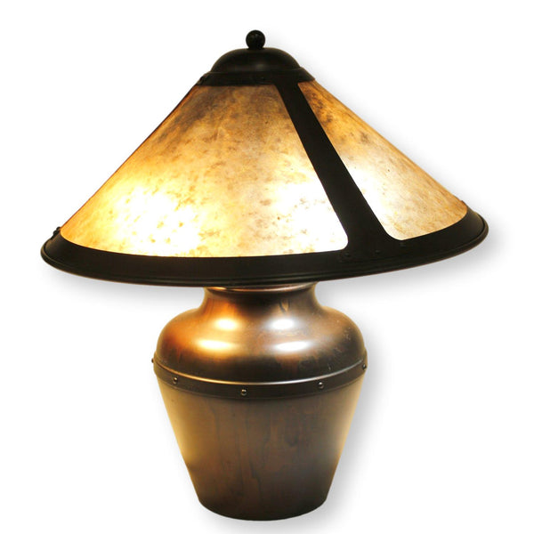 Authentic Mica 3-Bulb Copper Table Lamp