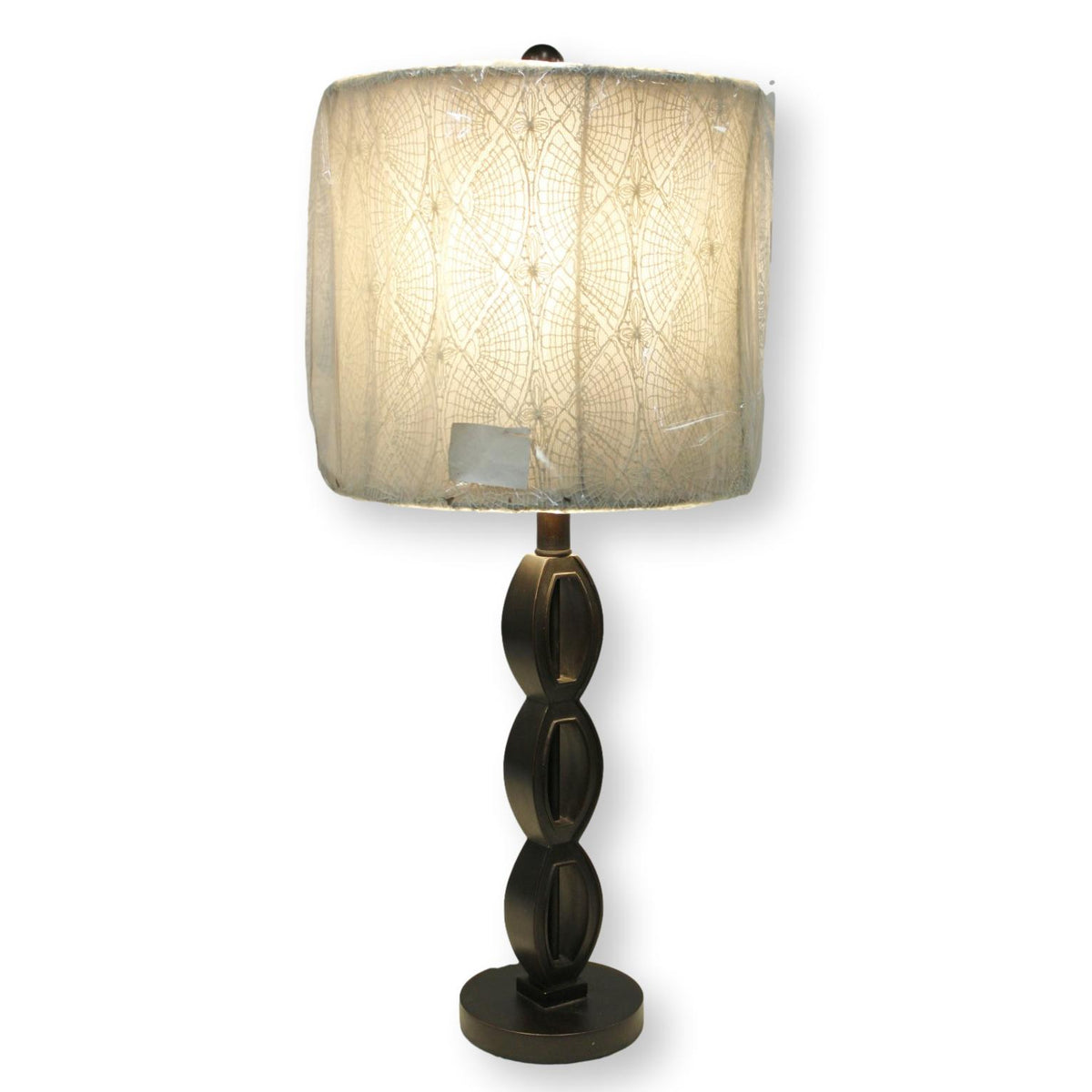 Dark Bronze Lamp w/Crochet Shade