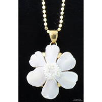 Italian Hand-Carved Shell Flower Cameo Pendant by D. Luca