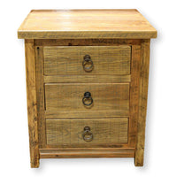 Reclaimed Wood 3 Drawer Nightstand