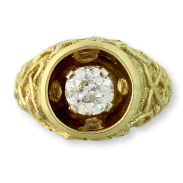 Exceptional 18K Gold Estate Ring ~1ct Old European Cut Diamond