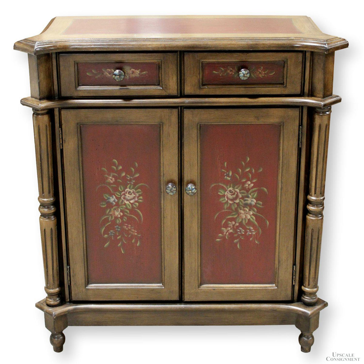 Handpainted Cabinet w/Columns