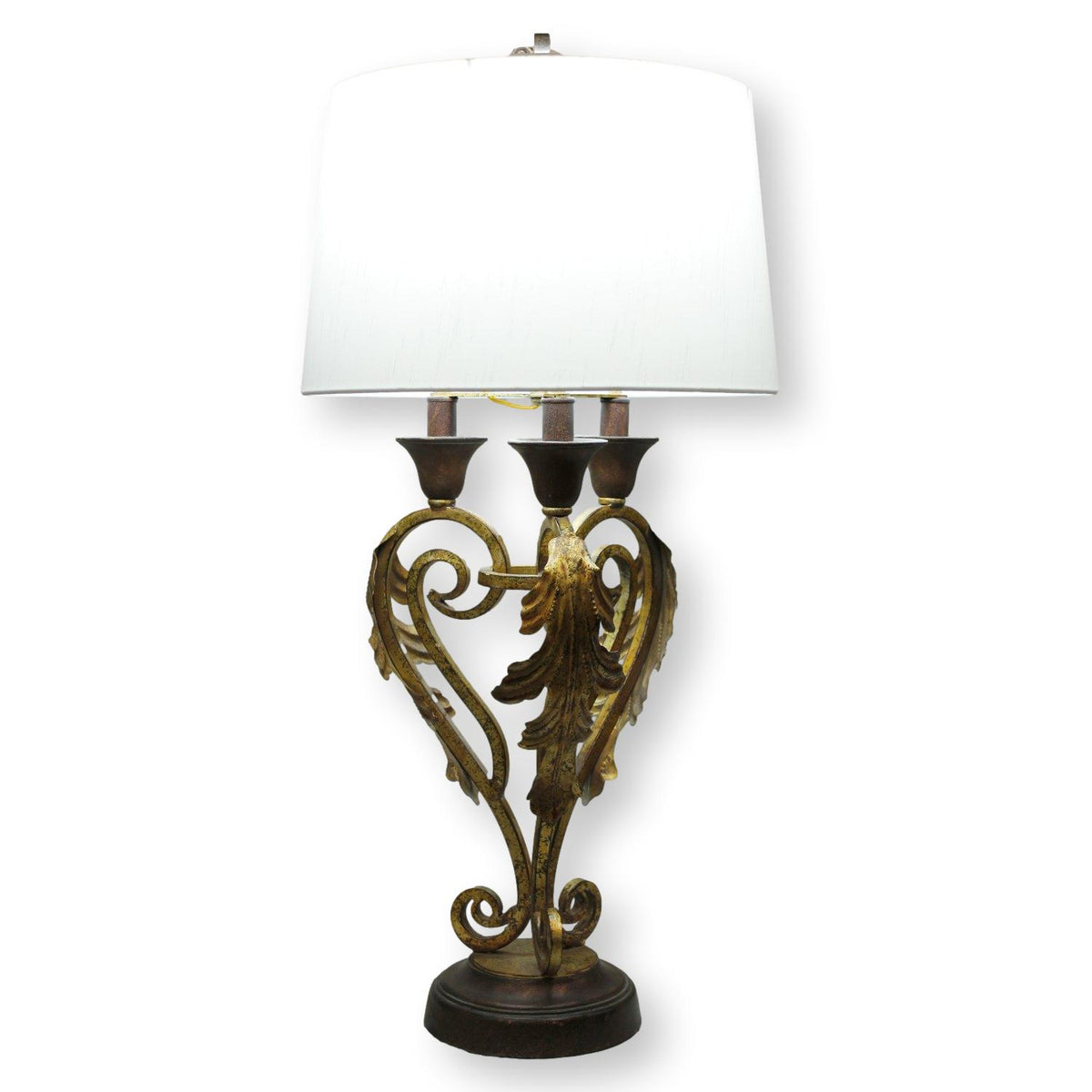 Scrolling Wrought Iron Gold Table Lamp