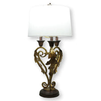 Scrolling Wrought Iron Gold Table Lamp