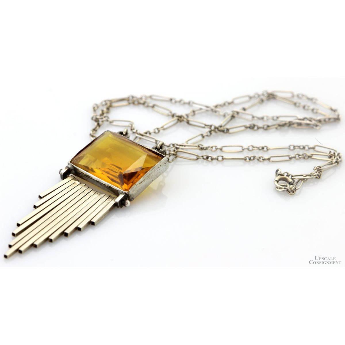 Vintage 10K Gold Andalusite Art Deco Fringe Necklace