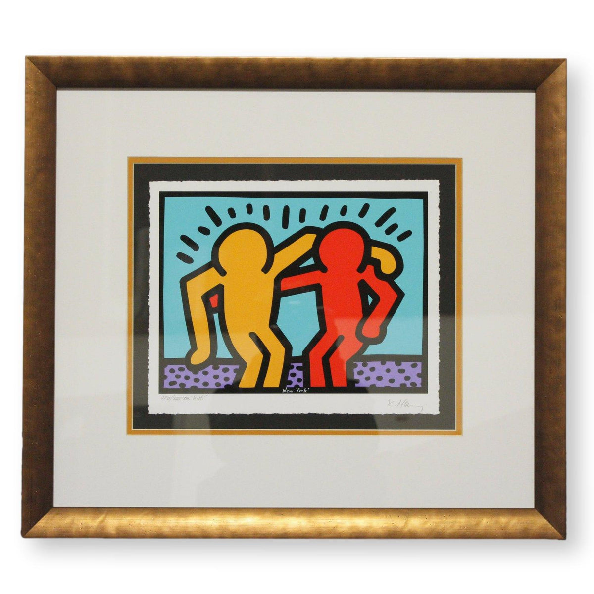 Gallery Framed Art Print 'Best Buddies' By Keith Haring