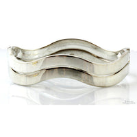 Set/2 Sterling Silver Hinged 6mm(w) Wavy Bangles