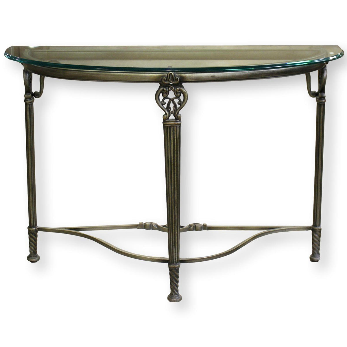 Demilune Glass Top Console Table