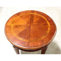 Round Patterned Veneer End Table
