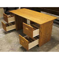 3 Pc. Oak Double Pedestal Desk