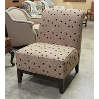 Beige Floral  Slipper Chair