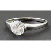 7mm Round Brilliant Cubic Zirconia 14K Gold Ring