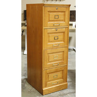 Golden Oak 4 Drawer File Cabinet