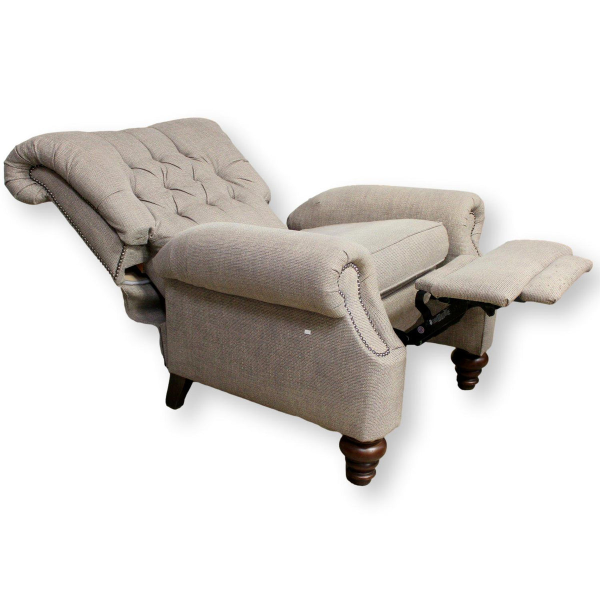 Flexsteel Gray Button Tufted Power Reclining Club Chair