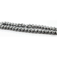 Handknotted 8mm Hematite Beaded 32" Slip-on Necklace