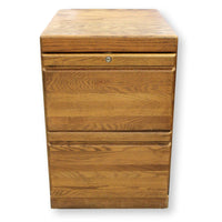 2 Drawer Oak File Cabinet