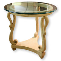 Swan Neck Round Glass Accent Table