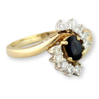 14K Gold Sapphire & Diamond Ring – Prism Lite – 0.65ct Natural Blue Sapphire & 0.38ctw Diamonds