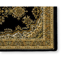 Starline 2' 8'' X 9' 11'' 'Turkish Bazar' Poly Black & Gold Runner Rug