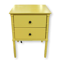 Yellow Faux Bamboo Leg Nightstand