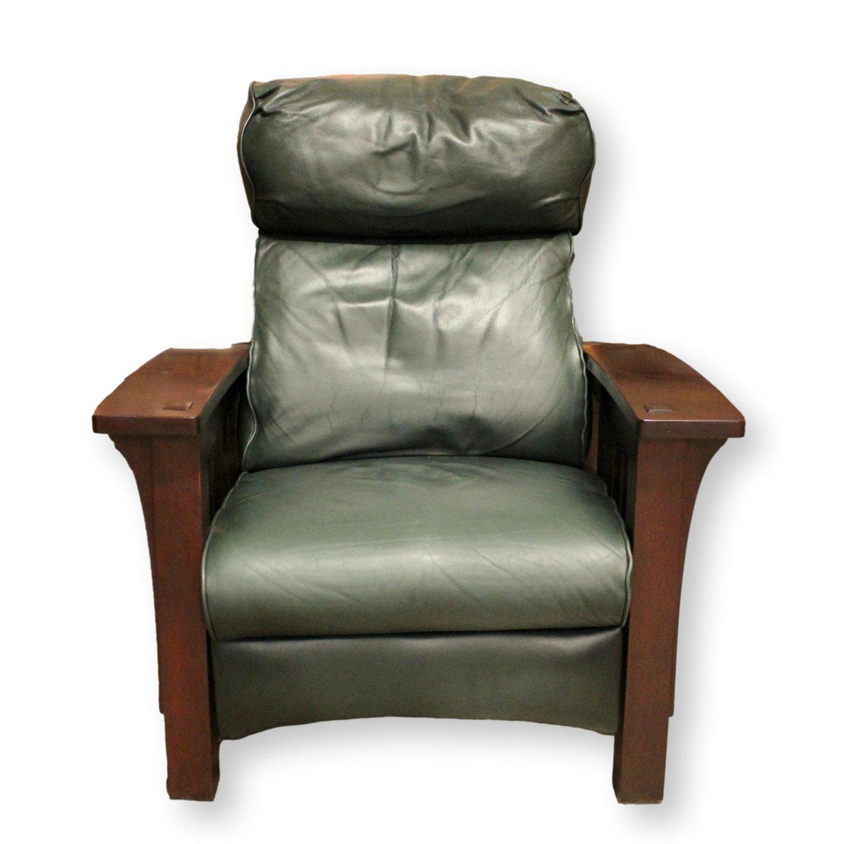 Stickley Green Leather 'Morris' Recliner