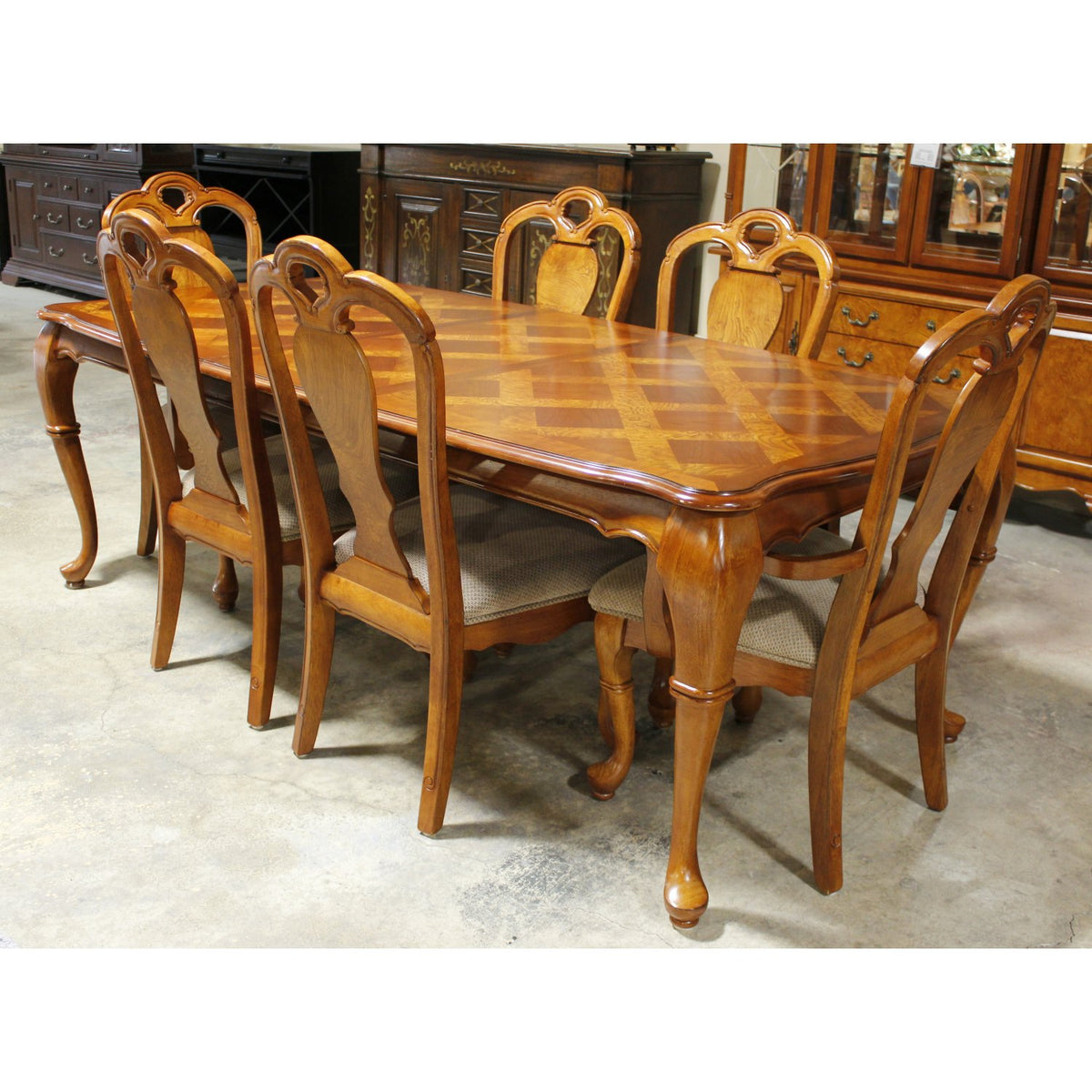 Parquet Dining Table w/6 Chairs