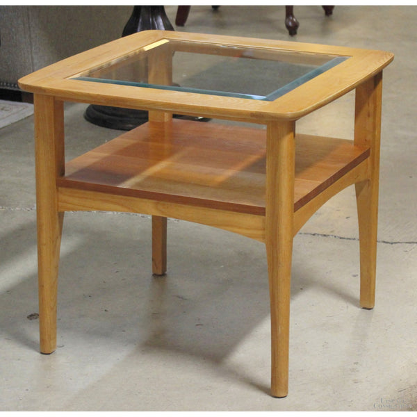 MCM Glass Top End Table