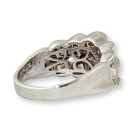 Elegant Three Row .75ctw Diamond Scalloped 14K Band