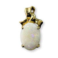 3.06ct Precious White Natural Opal 14K Gold Pendant