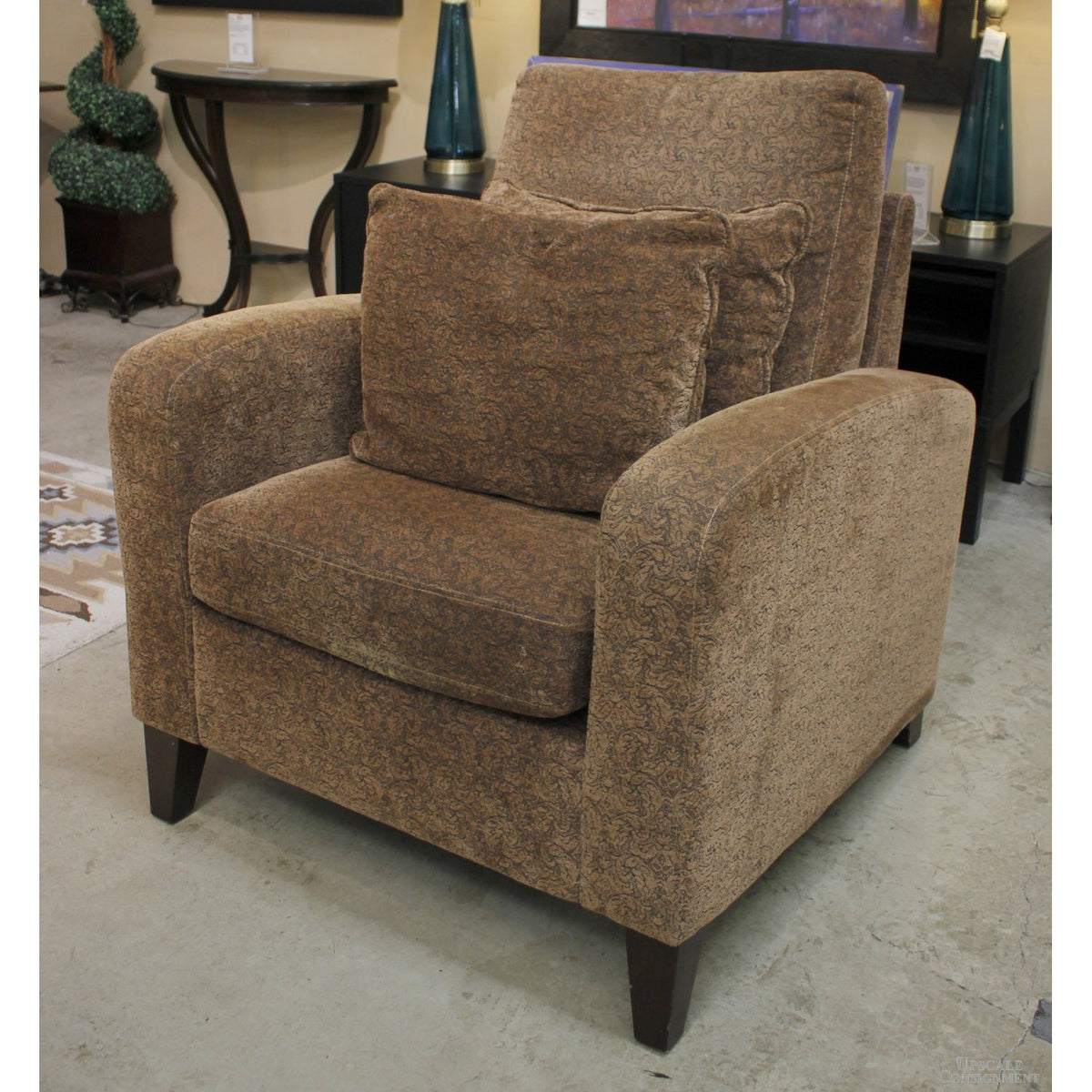 Brown High Back Accent Chair