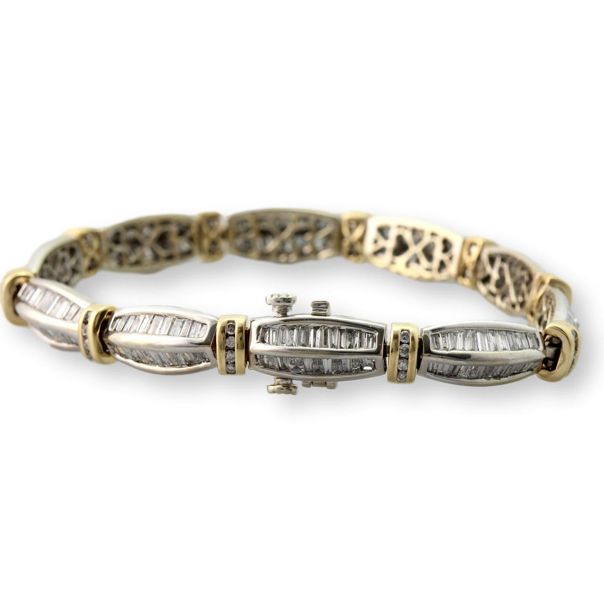 5.50 ctw Natural Diamonds 14K Gold Bracelet | Appraisal Included