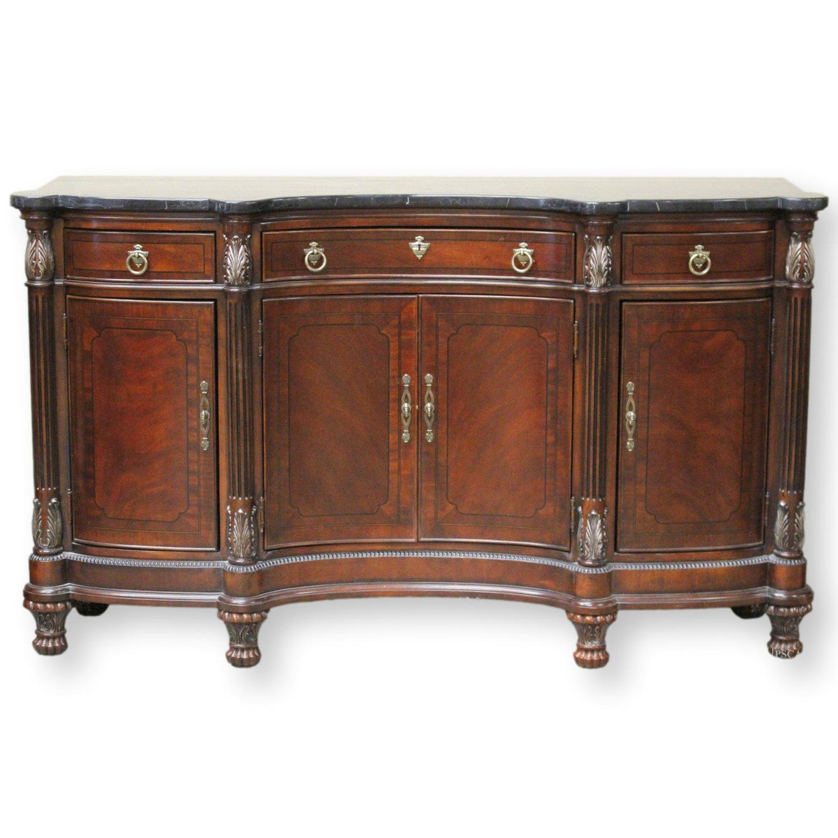 Universal Furniture Marble Top Red Mahogany Sideboard