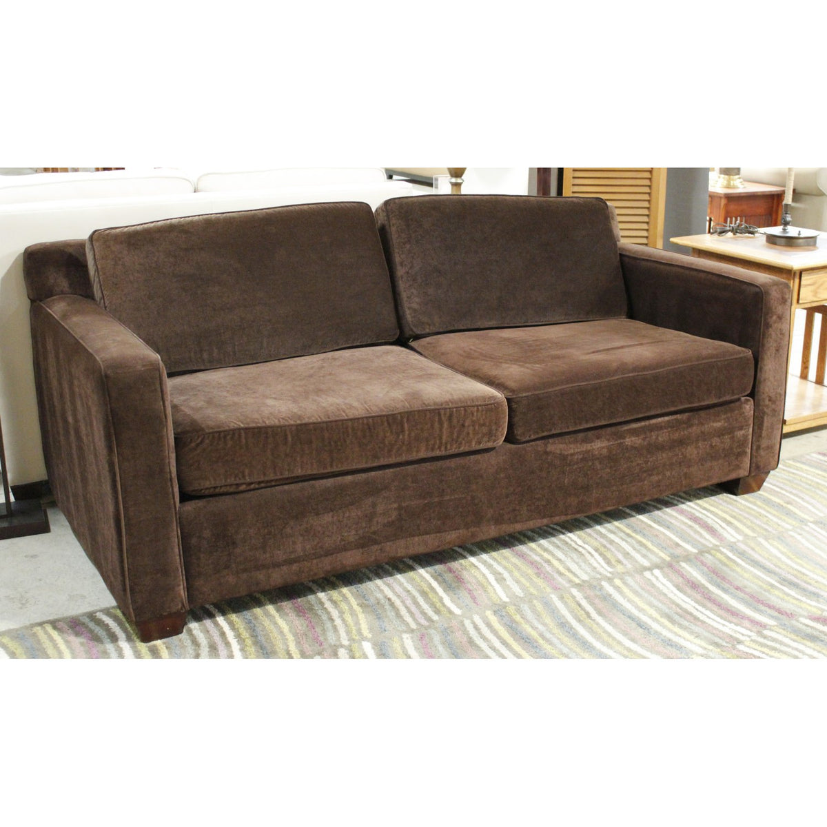 Brown Velour Sofa