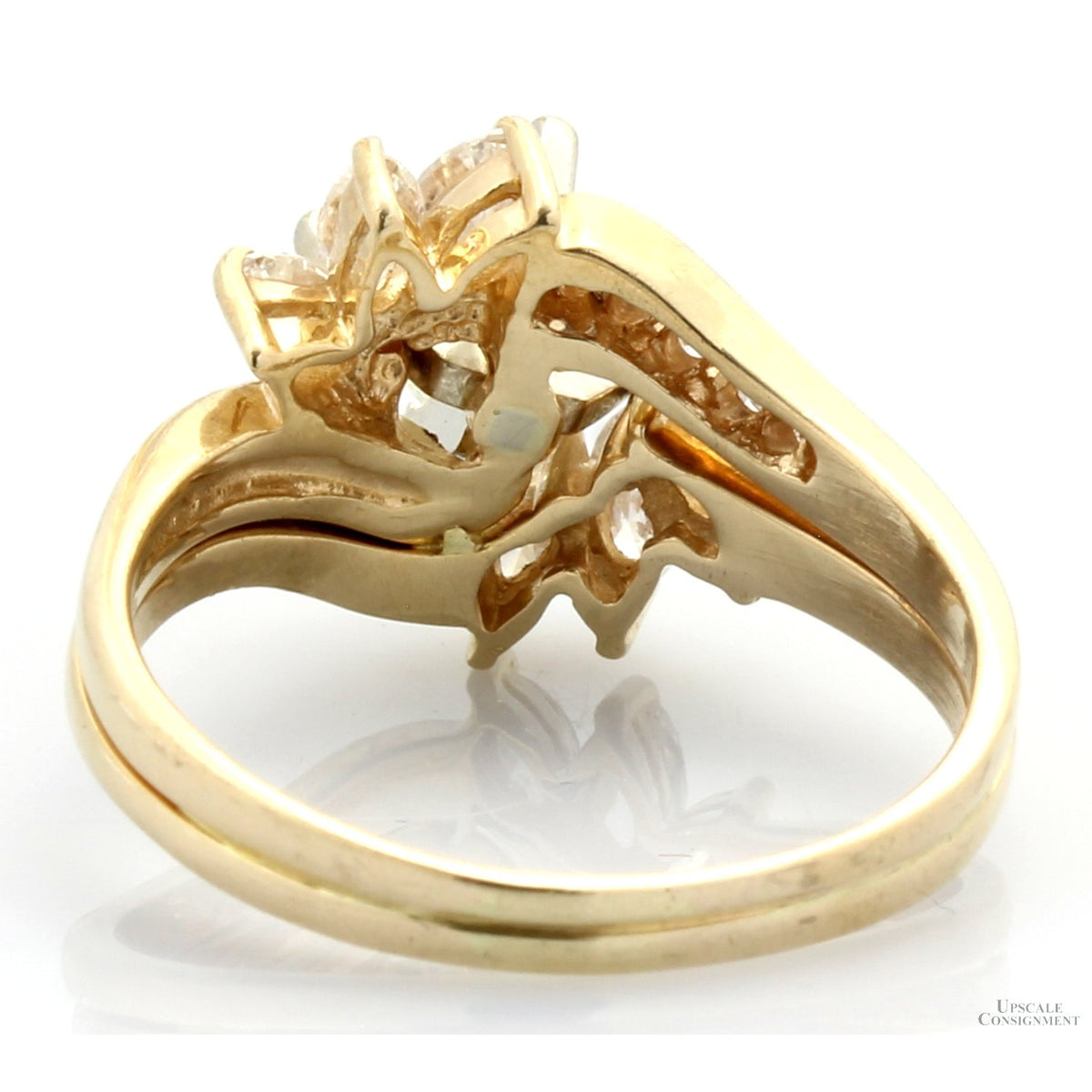 Shane Co. Vintage 1.11ct Princess Cut Diamond Bridal Set | 14K Yellow Gold | 1.81ctw