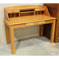 Golden Oak Writing Desk w/Hutch