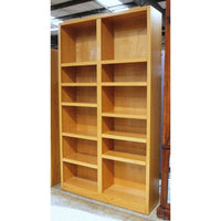 Golden Oak Double Bookcase