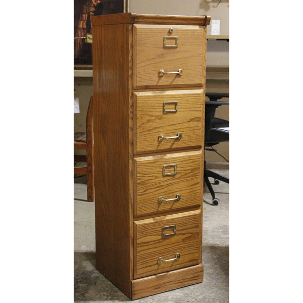 Oak 4 Drawer File Cabinet