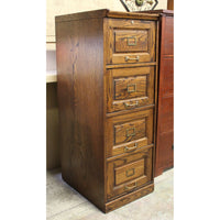 Dark Oak 4 Drawer File Cabinet