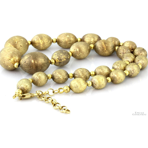 Italian Embraced Stardust Bead Necklace - !4K Gold Vermeil