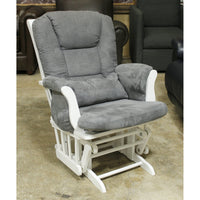 Storkcraft White & Gray Glider Chair w/Ottoman