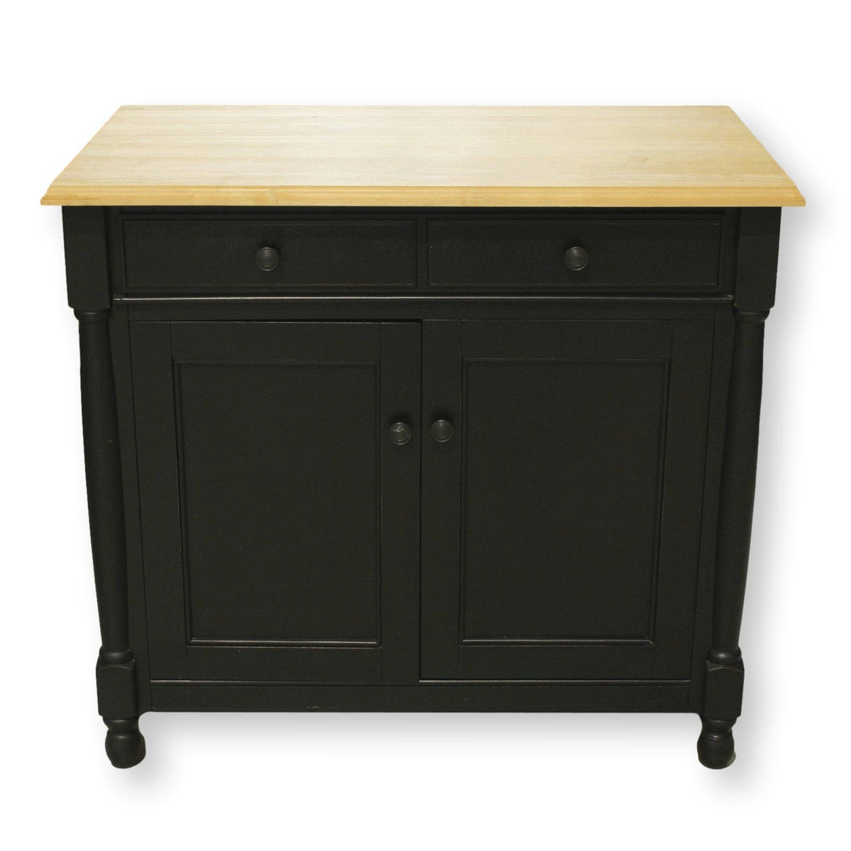 Black Cabinet w/Natural Wood Top