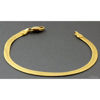 14K Yellow Gold 5mm(w) Flat Herringbone Chain Bracelet