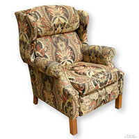 Floral Tapestry Wingback Recliner
