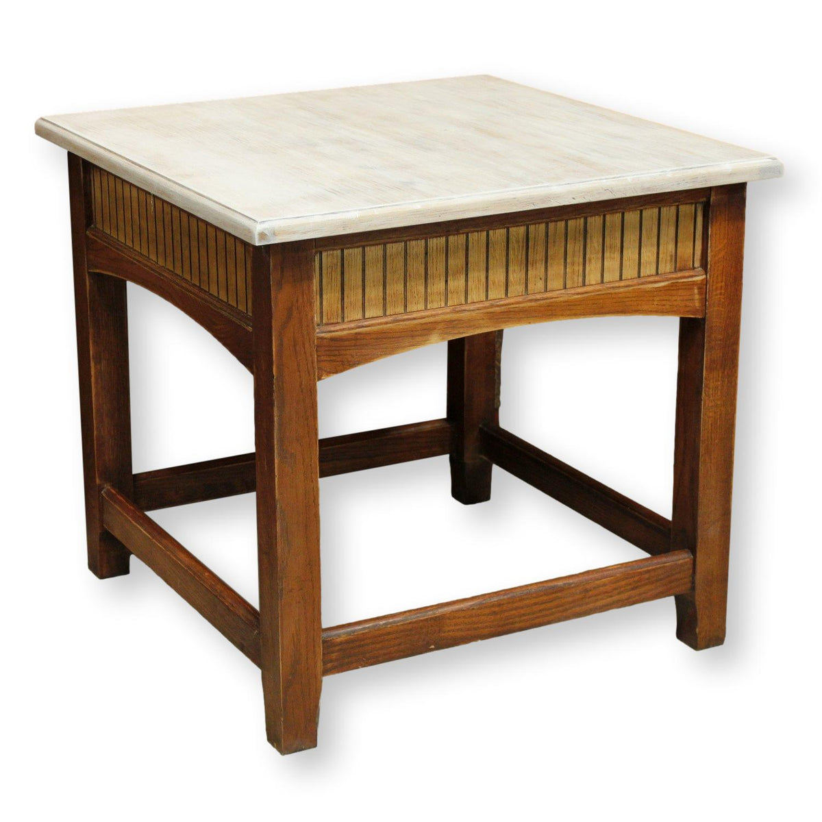 Square End Table w/Whitewash Top