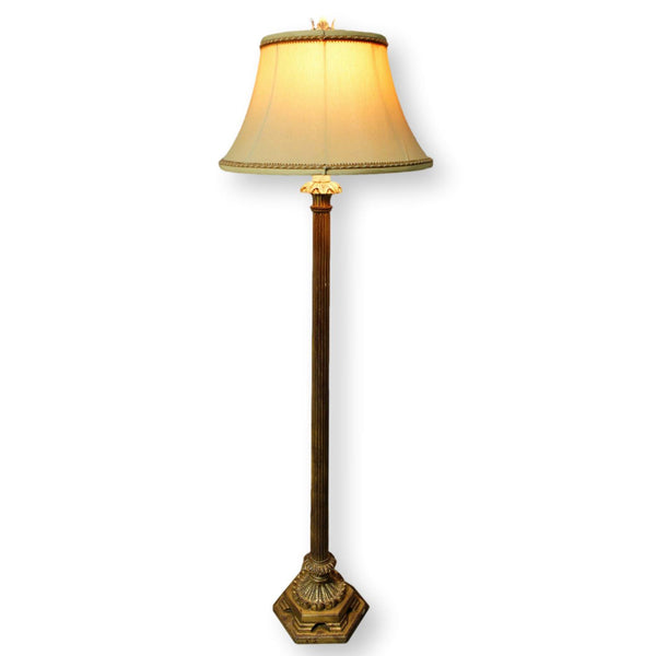 Gold Reeded Floor Lamp