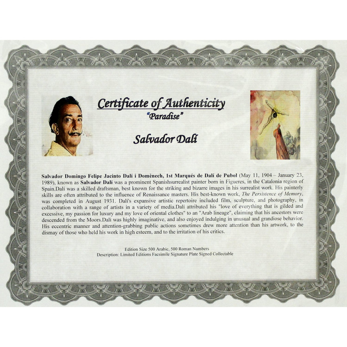 Gallery Framed Art Print 'Paradise' By Salvador Dali