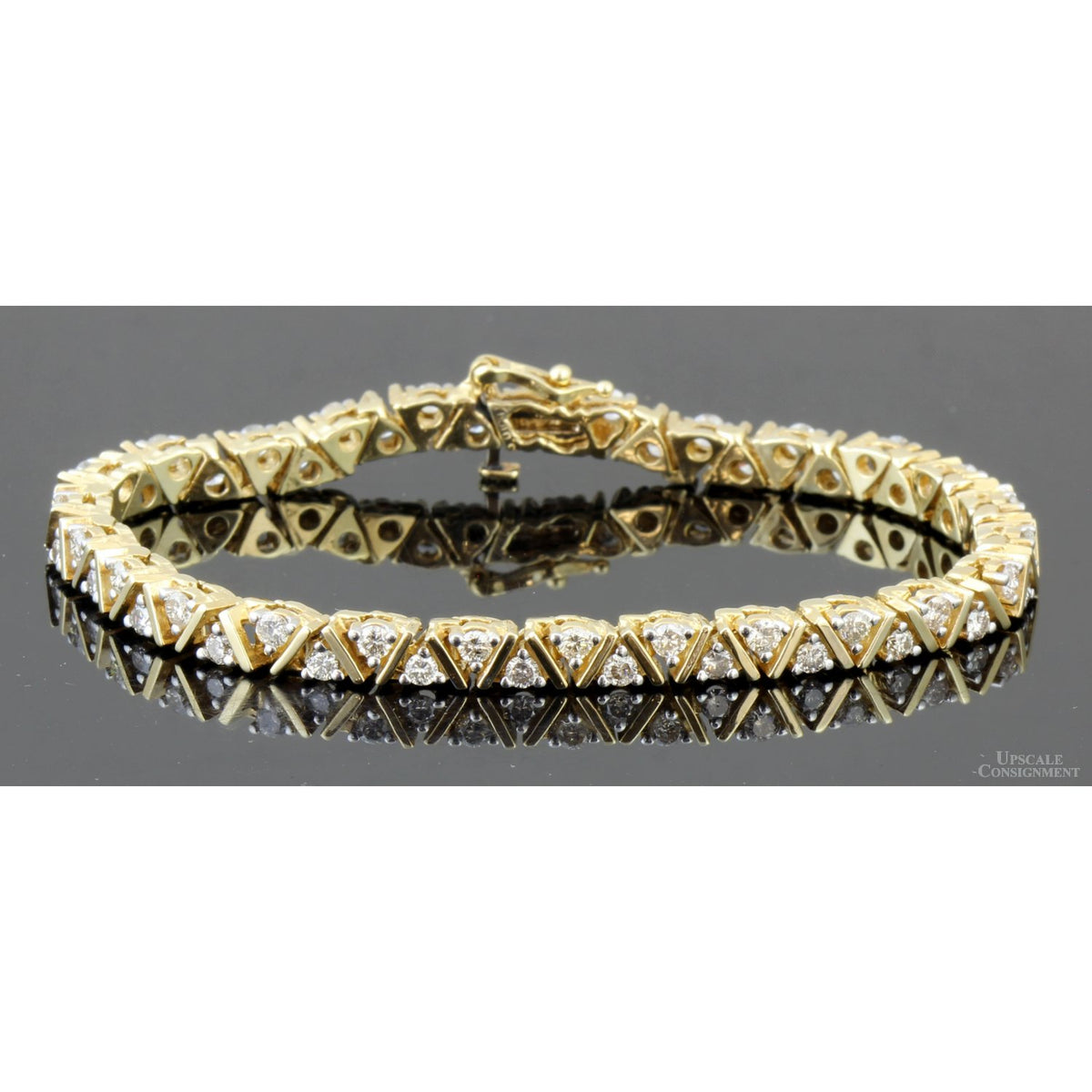 Signed 3.00ctw Diamond Tennis Bracelet in 14K Yellow Gold