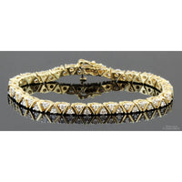 Signed 3.00ctw Diamond Tennis Bracelet in 14K Yellow Gold