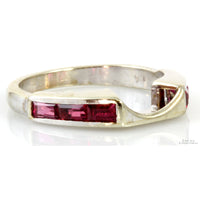 .65ctw Baguette Ruby 14K White Gold Enhancer Wrap Band